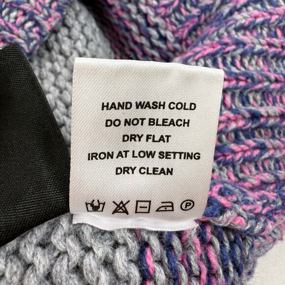 One Grey Day Women's Gigi Retro Multi Striped Cropped Sweater XS Blue Pink - Picture 11 of 15